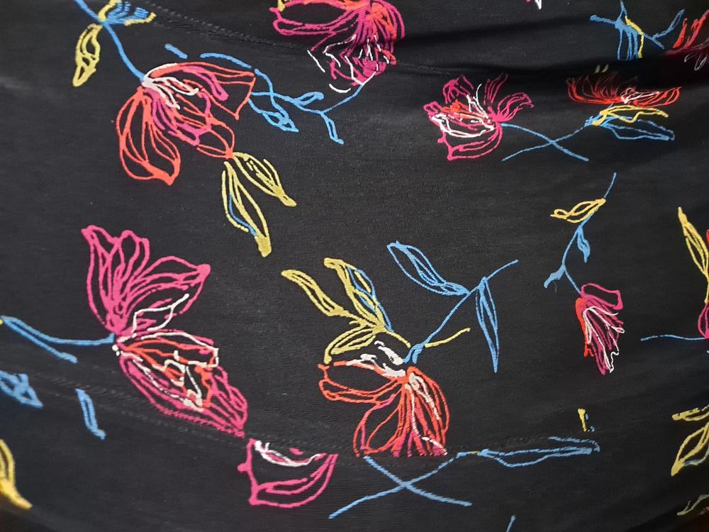 Vikki Vi Black Colorful Floral Open Front Cardigan Size 2X - Picture 2 of 6